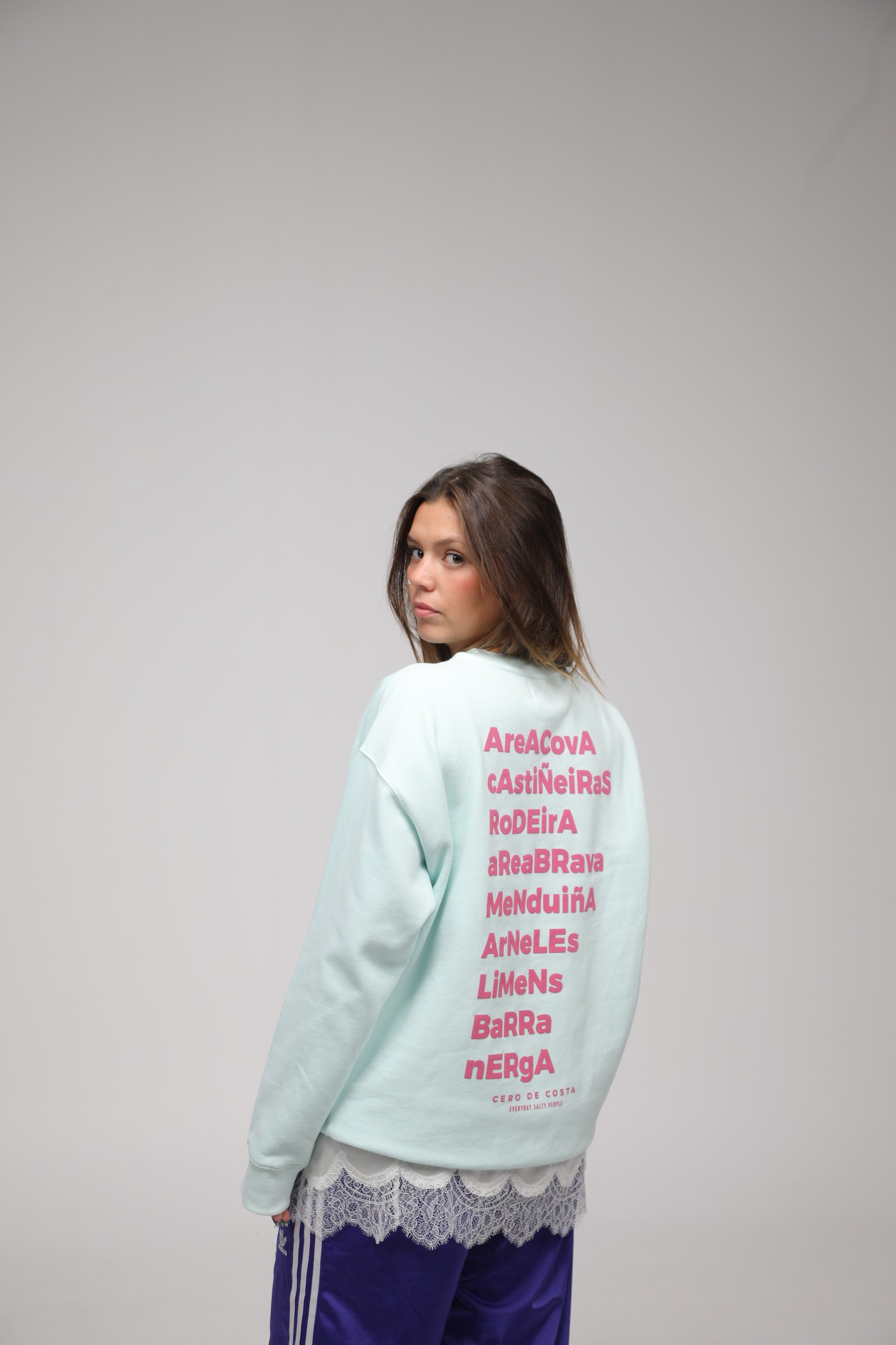 SUDADERA MORRAZO VERDE AGUA/FUCSIA